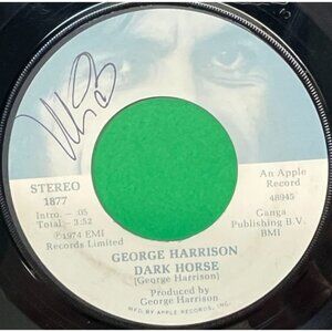George Harrison Dark Horse / I Dont Care Anymore 45 Vinyl 70s Rock Apple Face